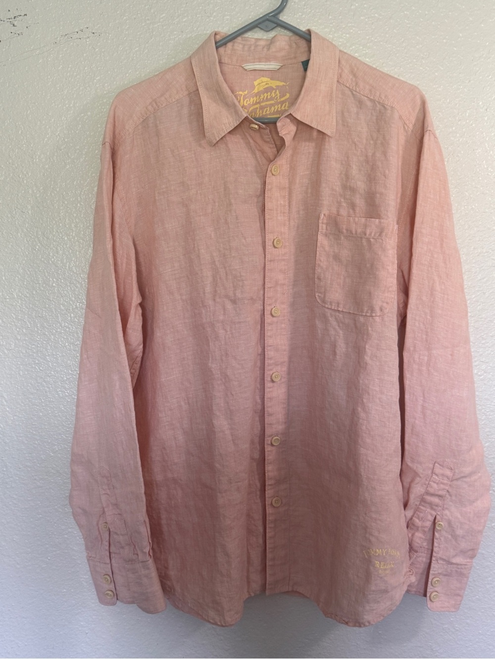 Tommy Bahama Light Pink Linen Button-Down Shirt